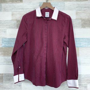 Brooks Brothers Fitted Button Down Shirt Red White